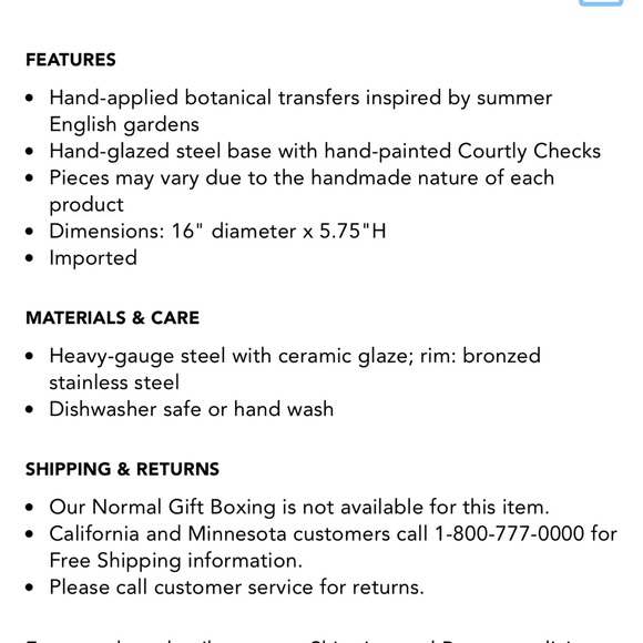 MACKENZIE CHILDS Flower Market/ Courtly Check Large Pedestal Platter ✨Price Firm - Picture 7 of 7